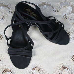 California Magdesians® Black Suede Strappy Sandals Size 9 WW